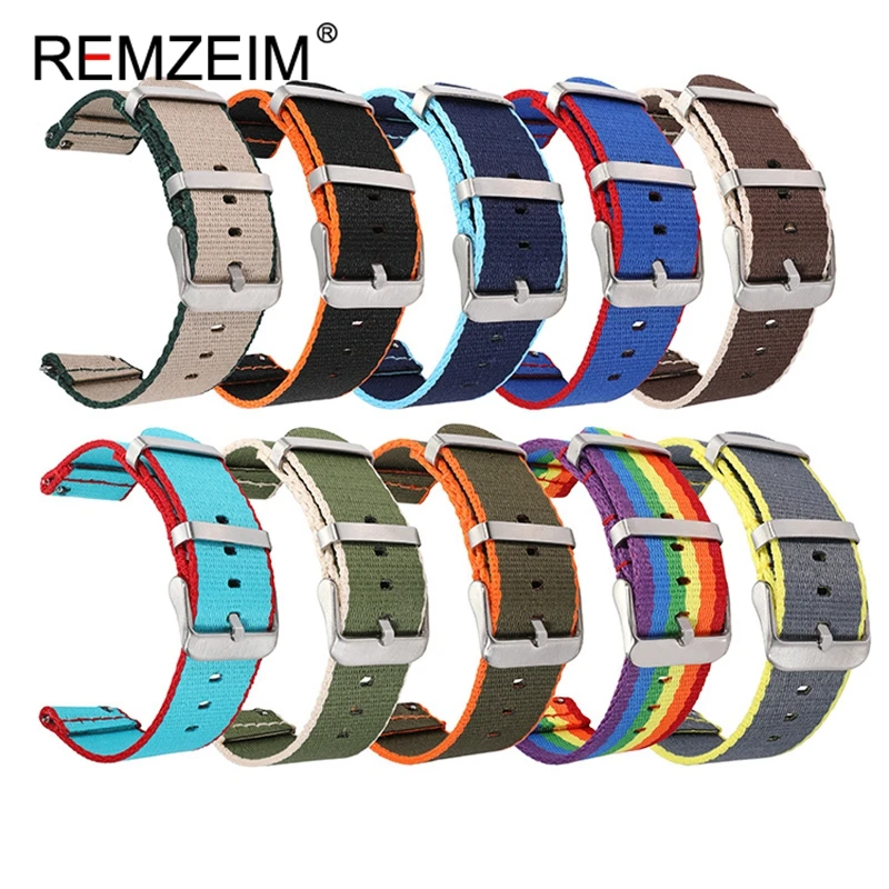 Rýchle RALEACE NYLON Watch Strap pre Samsung Galaxy Watch 3 4 WatchBand pre Huawei Watch GT2 Strap SmartWatch Band 20 mm 22 mm