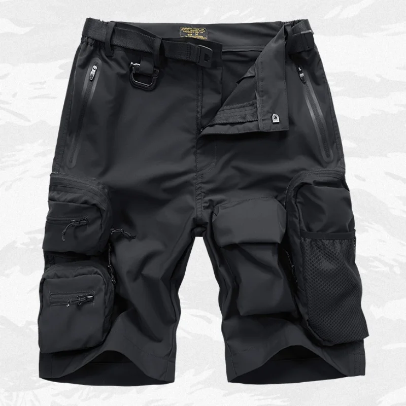 Rýchlo sušené viacerých vreckových patchworkových dizajnu Techwear kraťasy y2k pánske oblečenie High Street taktické funkcie orezané nohavice pantalon