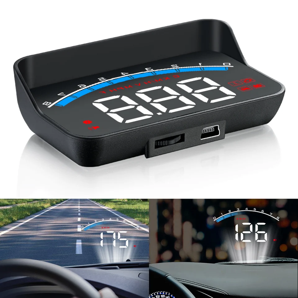 Rýchlomer m6s digitálna bezpečnostná alarmová hlava hlava nahor displej OBD2 Auto Electronic HUD displej čelného skla projektor