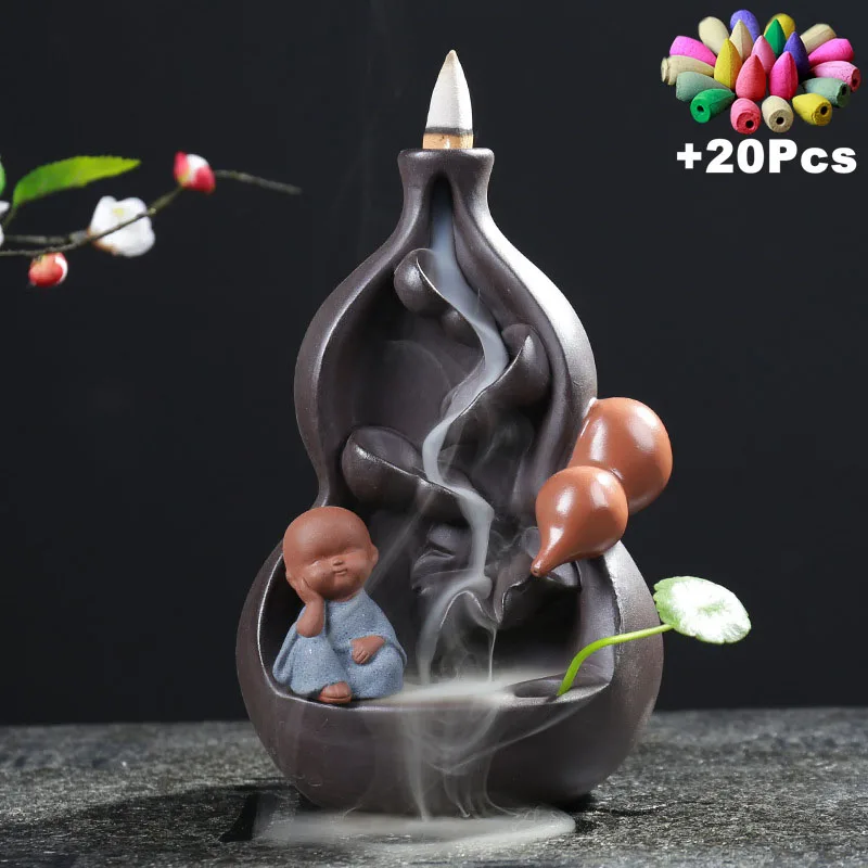 S 20 keramika keramika Monk kadidlo Buddha držiteľ domáci dekor ornament