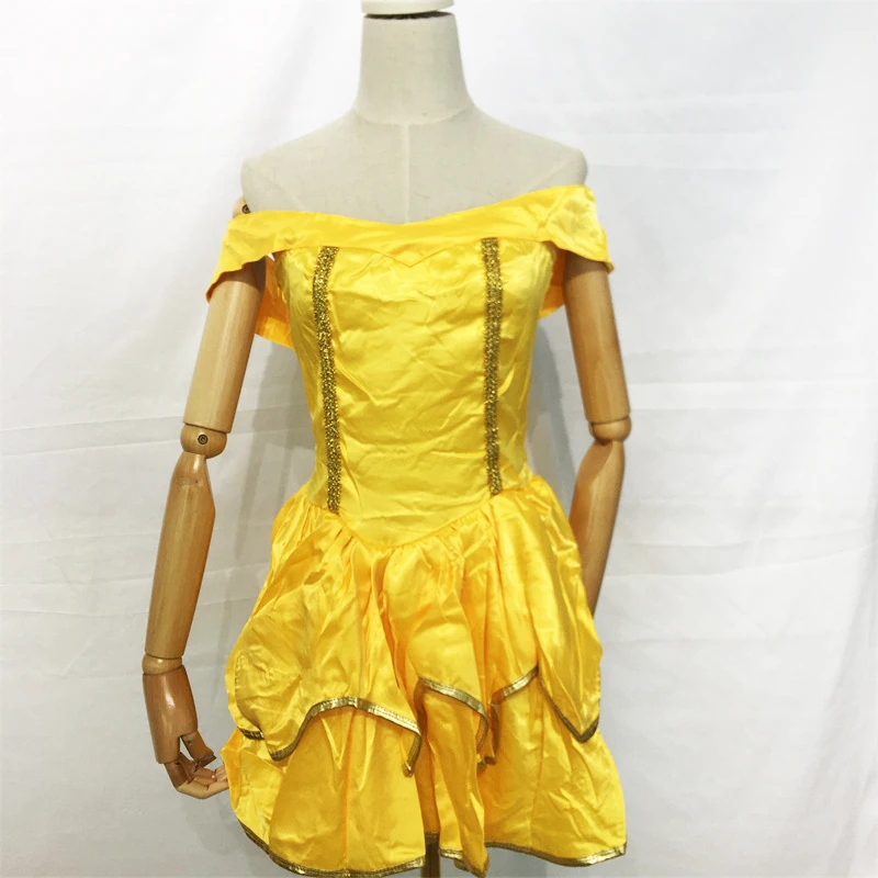 S-2XL Cosplay karneval kostým Belle Princess Dress na vianočné párty šaty