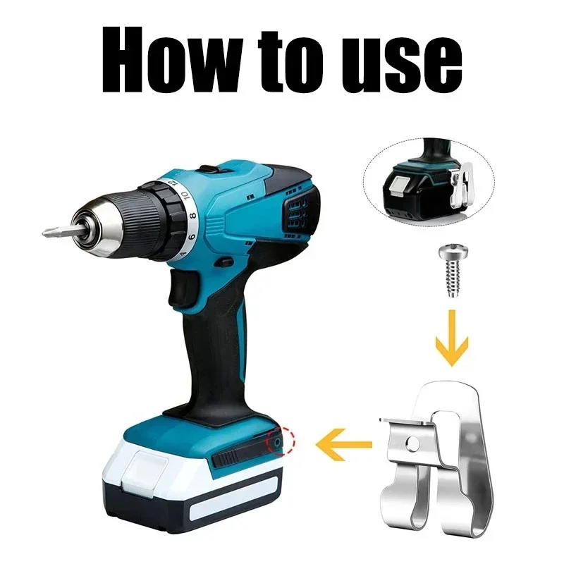 S 8 mm uzáverom 45*30 mm klipový háčik pre Makita Max Tools Strieborné skrutky z nehrdzavejúcej ocele 1/3ks 18V Nástroje odolné