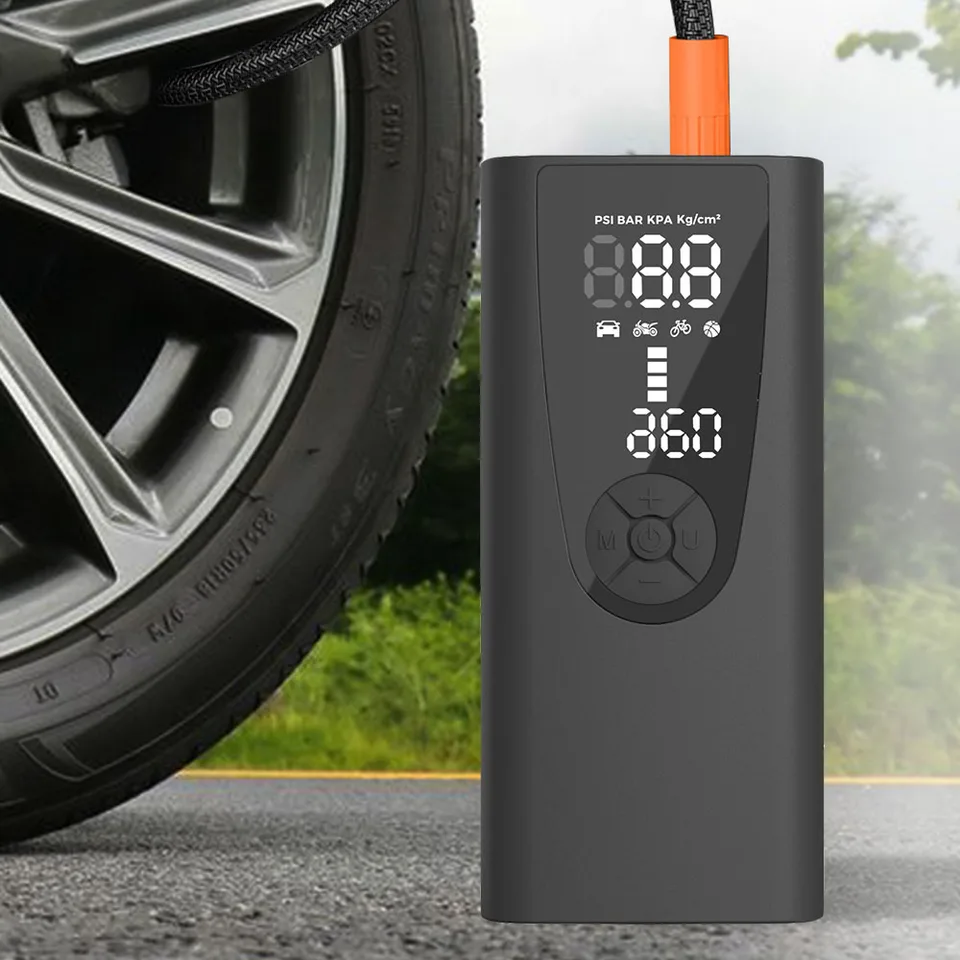S baterkou LED baterky 6000 mAh prenosný nafukovací čerpadlo Digital 150psi 10.3bar