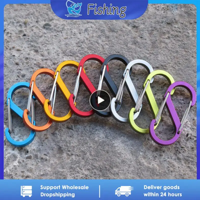 S Double Carabiner Set Camping EDC prežitie lezenie Spring Spring batohové sponky Keychain Tactical Gear Hooks