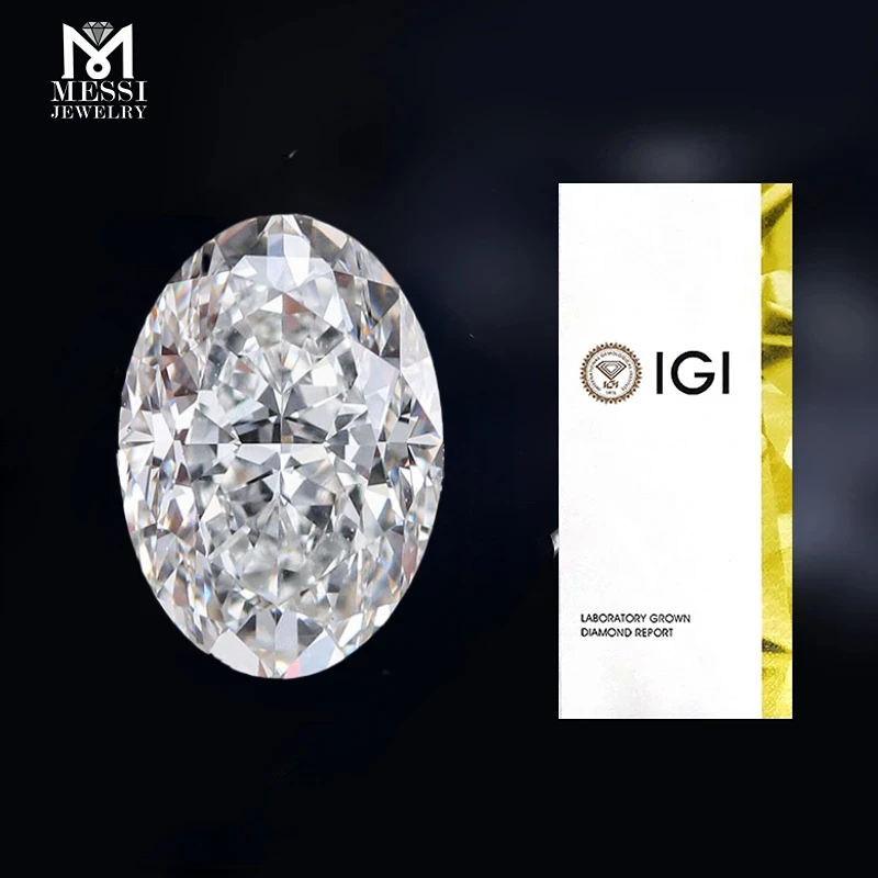 S IGI certifikát laboratórium pestovaný diamant CVD HPHT oválny tvar diamanty kamenné veľkoobchod
