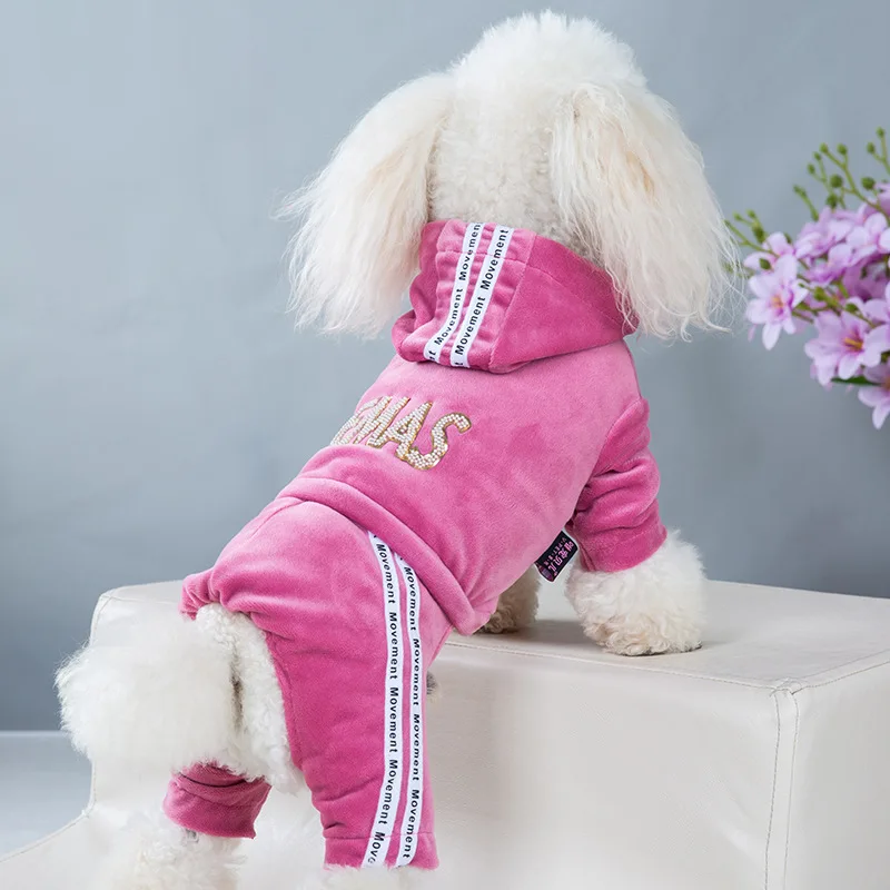 S kapucňou flanel psie oblečenie mäkké domáce zviera mirzokrzné výhrevné oblečenie pre mačacie psov pyžamy fleece chihuahua outfit Pijama perro