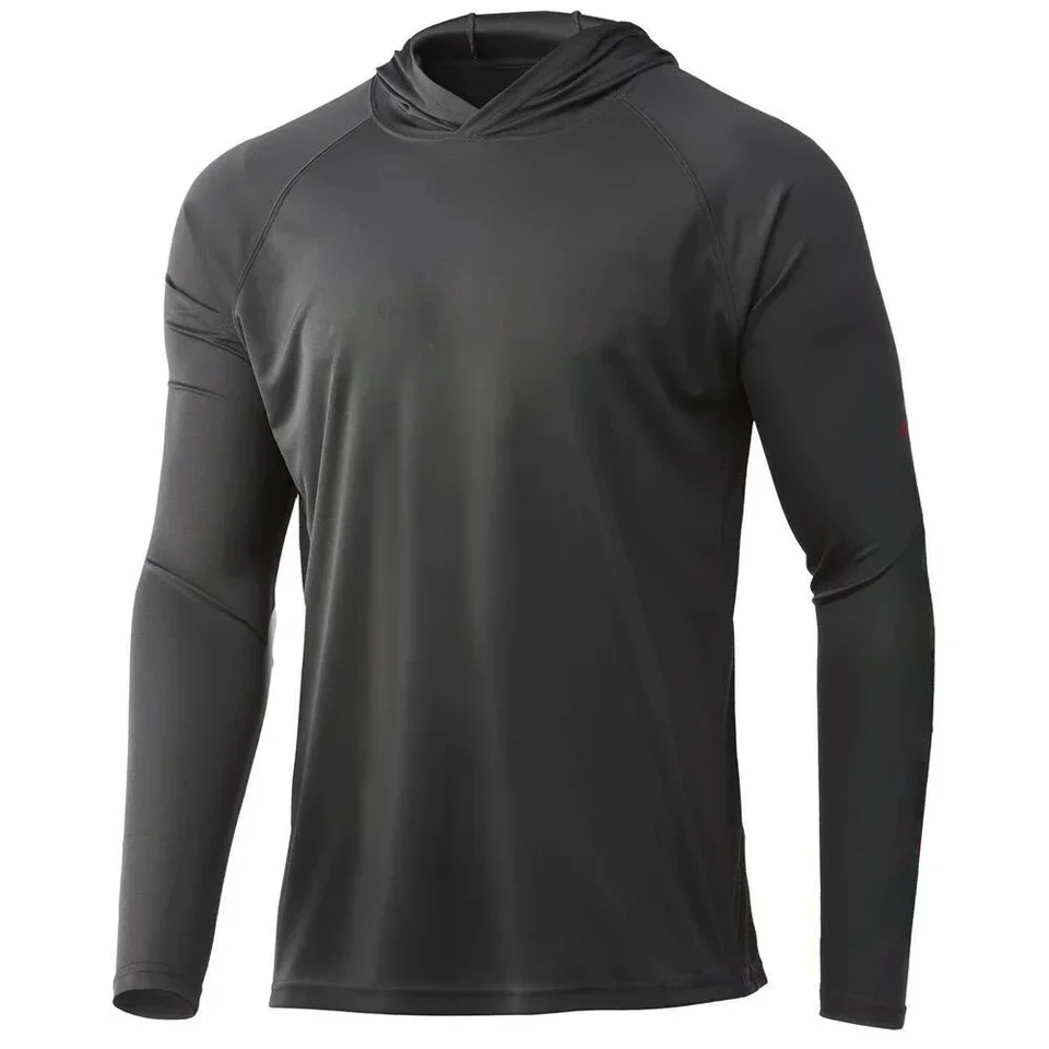 S kapucňou rybárske košele s dlhým rukávom UV ochrana Man Outdoor letné maskovanie vlhkosti Wicking Jersey Rybárske oblečenie