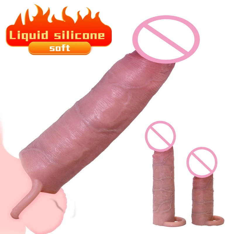 S/L Penis zväčšenie rukávu Soft Silikone Penis Extender Sex Sex Hray pre mužov