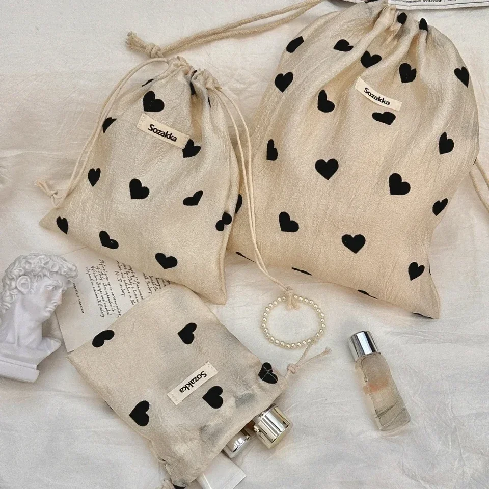 S/M/l Láska Tlač šialenstva Dievčatá Dievčatá Coin Coin Key Ripstick Storage Bag Šperty Drach Bag Draw String Bag Bag pre ženy