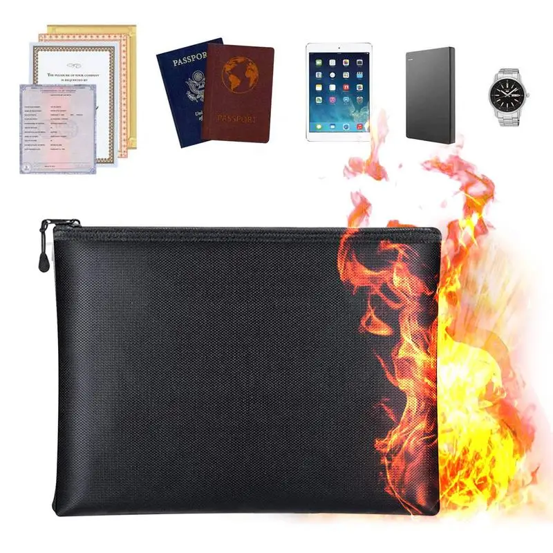 S/m/l prenosný ohnivý vodotesný vodotesný dokument obálka súborov zložka Cash Pash Fireproof Money Bag Bag pre domácu kanceláriu