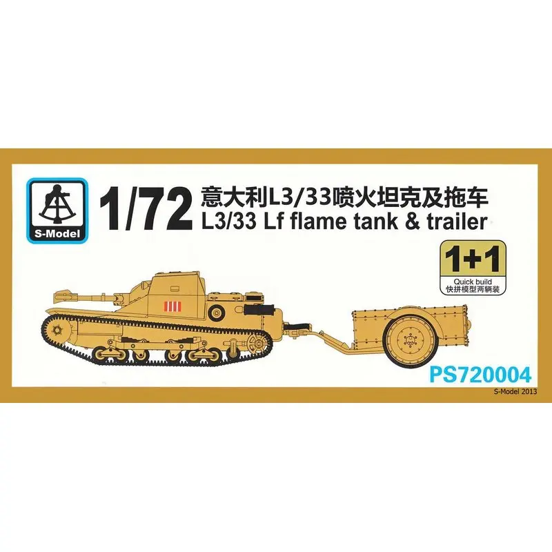 S -Model PS720004 1/72 Talian L3/33 LF Flame Tank & Trailer - Modelová súprava mierky mierky