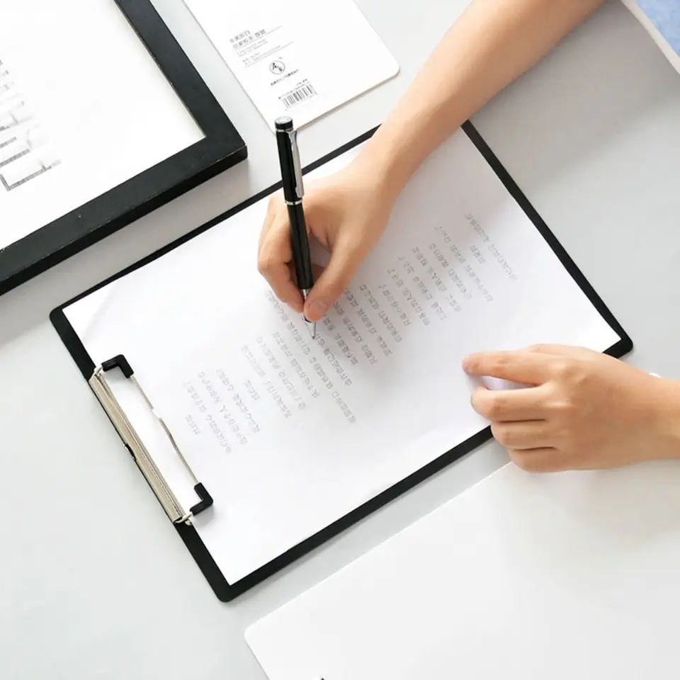 S nízkym profilom zlatý klip A4 A5 A6 A6 Folder Písanie plechu zložky dokumentu zložka zložka papier Písanie tableta čierna biela