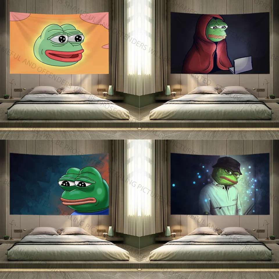 S-SAD p-pepes f-frog gobeléry dekorácie Party pozadie závesné handrium spálne