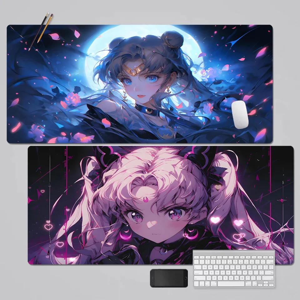 S-Saillor Girl M-Moon MousePad Boy Pad Pad Natural Guming Gaming MousePad Desk Rat Mat