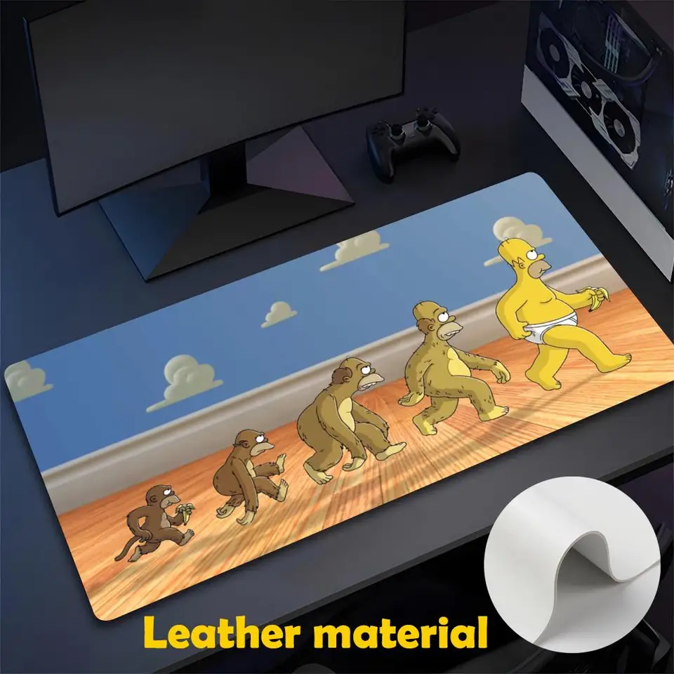 S-Simpsonss Mouse Pad Veľká herná podložka XXL Desk Mat Non Slip Game Game Mouse Mouse Computer Kožená klávesnica Mater