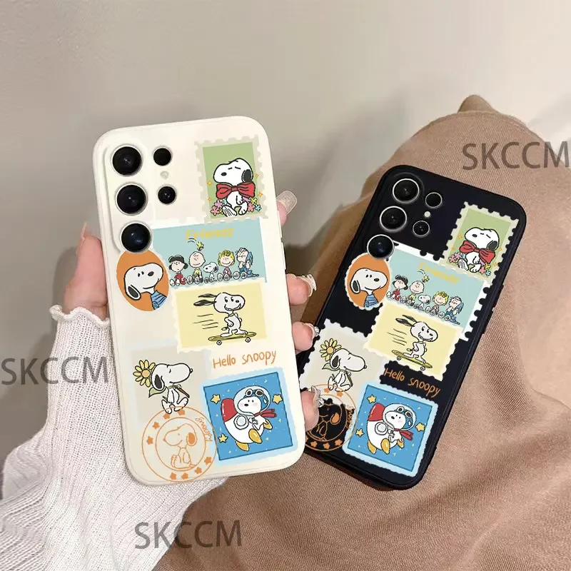S-Snoopys Cute Cartoon Telefón puzdro pre Samsung Galaxy S24 Ultra S23fe S22 S20 plus A15 A35 A50 A51 A54 A55 A71 A72 A73