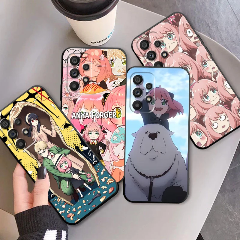 S-Spy X F-rodina roztomilý pre Samsung A53 A52 A33 A32 A51 A71 A21S A13 A73 A50 A22 A23 A03 A72 A54 A54 A12 5G Čierna fonda Phone Case
