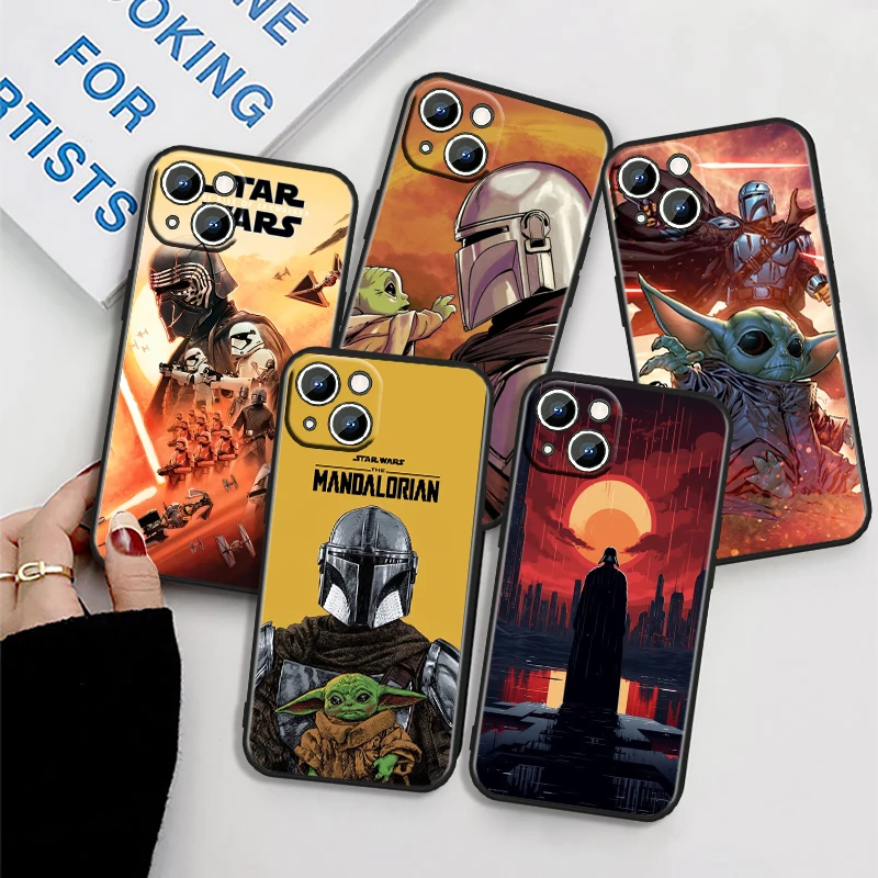 S-Star W-Wars Cartoon Cool pre iPhone 15 14 13 12 11 xs xr x 8 7 SE Pro Max Plus Mini Black Cover Puzdro