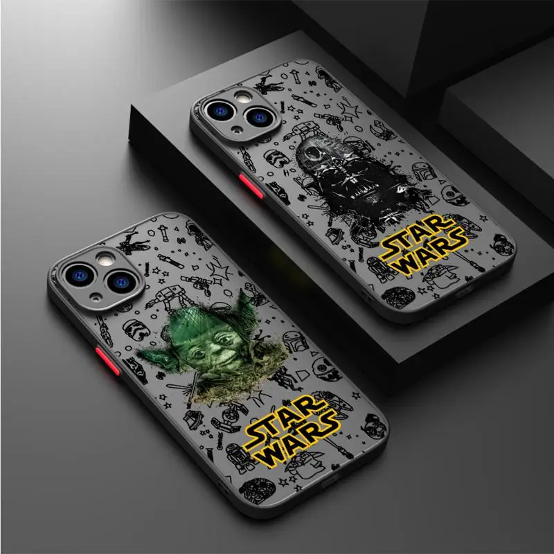 S-Star W-Wars puzdro pre Apple iPhone 11 15 14 13 12 Pro 7 xr x xs max 8 plus 6 6s SE 2022 15Pro Black Matte Phone Funda Funda