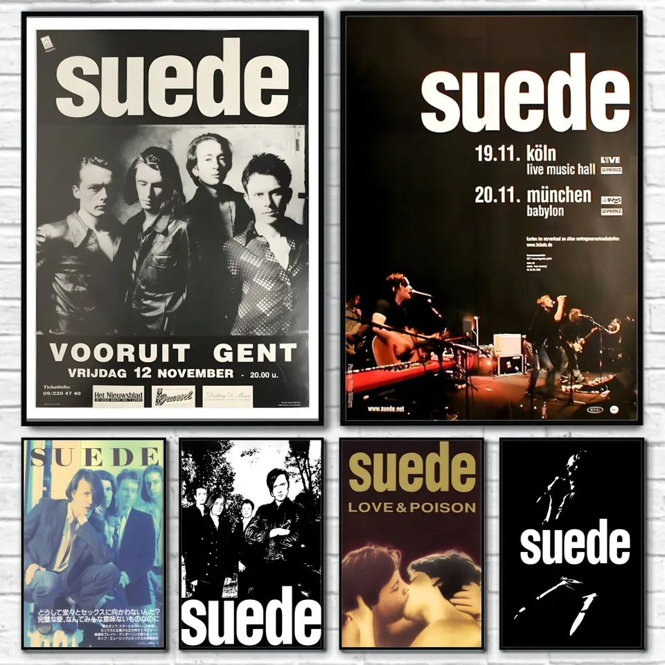 S-Suedes Band Album Cover Retro Plagát lepivé nástenné umenie Tlač nepremokavých domov obývacia spál