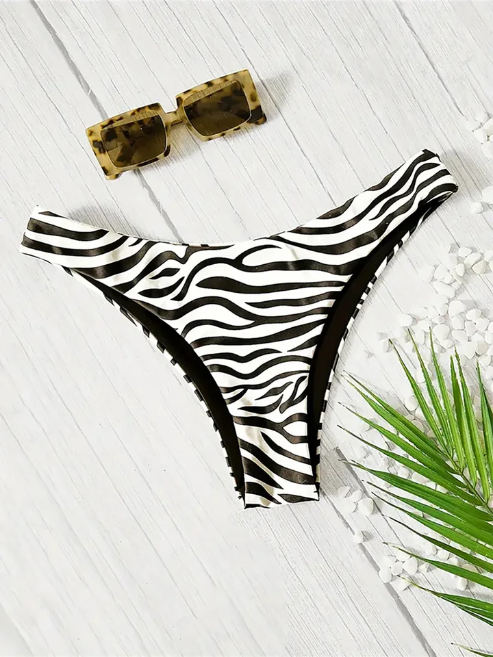 S - XL 2024 Nová sexy zebra tlačená bikiny spodná bielizeň Stručne plavky plavky Žena brazílska brazílska tanga nohavičky spodná bielizeň K5985