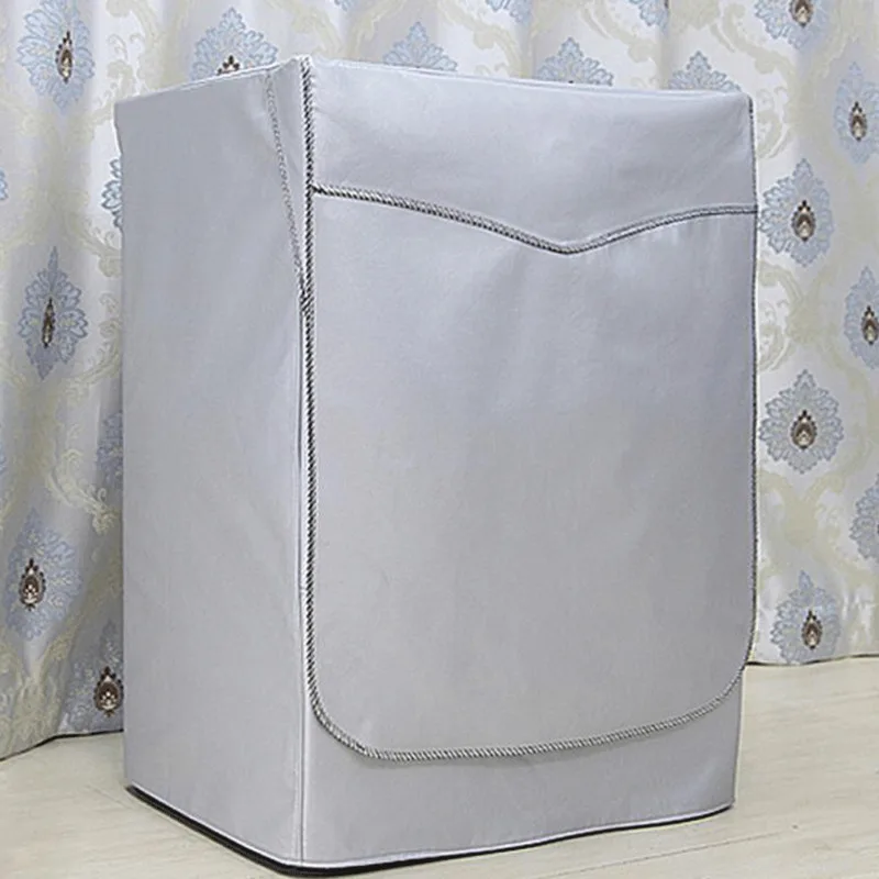 S-XXL Plne automatické valčekové podložky Slnečný krém Práčka Vodotesný kryt Sušer Polyester strieborný prachový kryt odolný