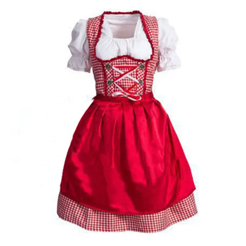 S-XXL Ženy pivo slúžka Nemecký oktoberfest pivníka čašníčka dievčatká dirndl šaty cosplay halloween party kostým