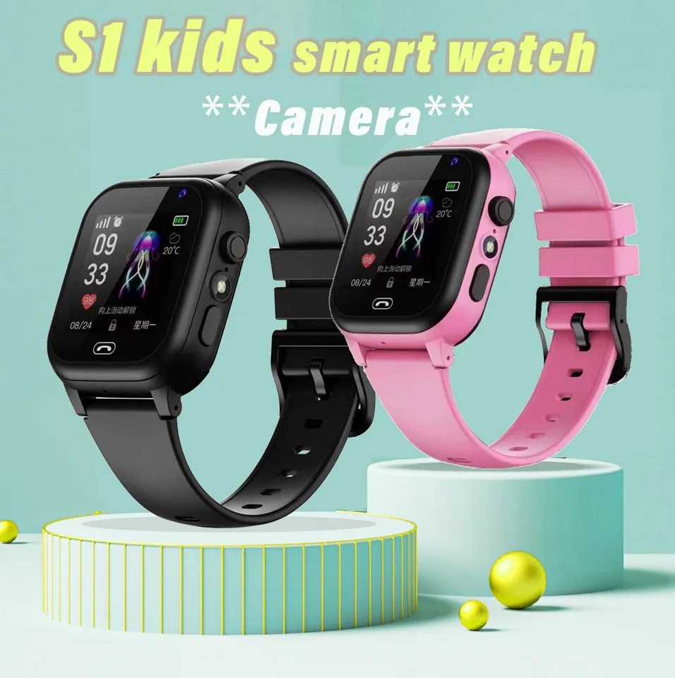 S1 Kids inteligentné sledovanie telefónu LBS SOS Location Fotoaparát Videohovor SIM karta baterka Camera Alarm Hodiny Darčeky Darčeky Smartwatch