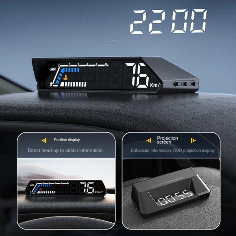 S100 HUD Head Up Displej OBD Multifunkcia auta Monitor kompatibilného pre monitorovanie teploty prenosu oleja