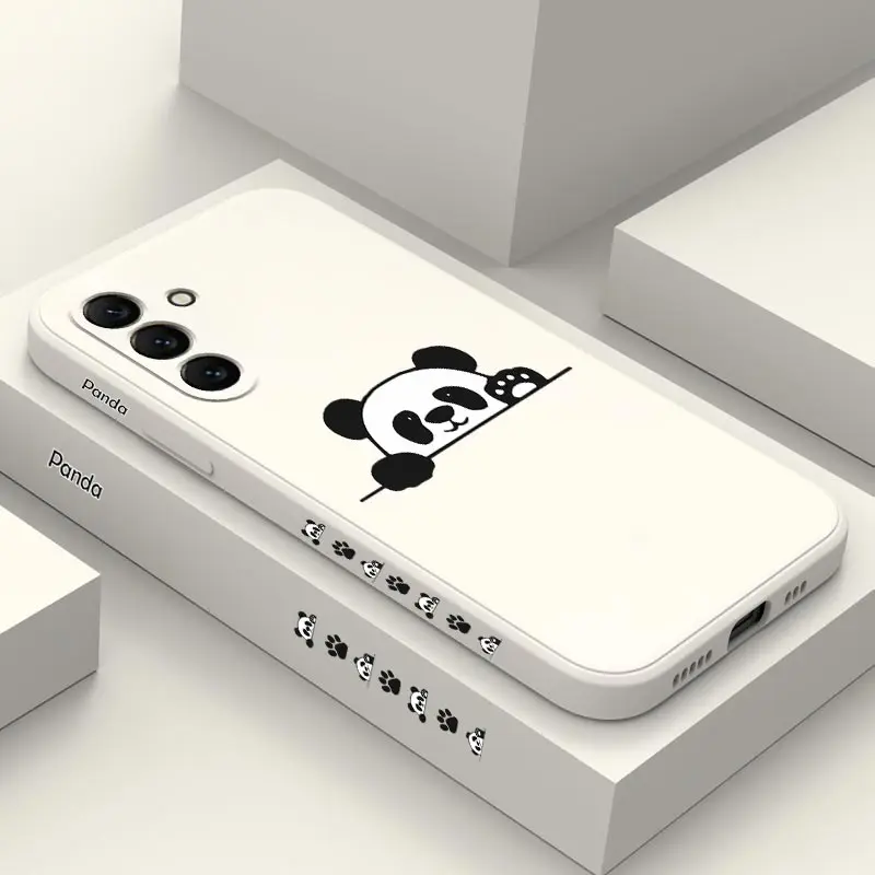 S24 Panda Cute Label Nové silikónové puzdro pre Samsung S24 S24ultra S24Plus S23Plus S23 S21FE S22 S23FE S22PLUS S21 S20 Kryt