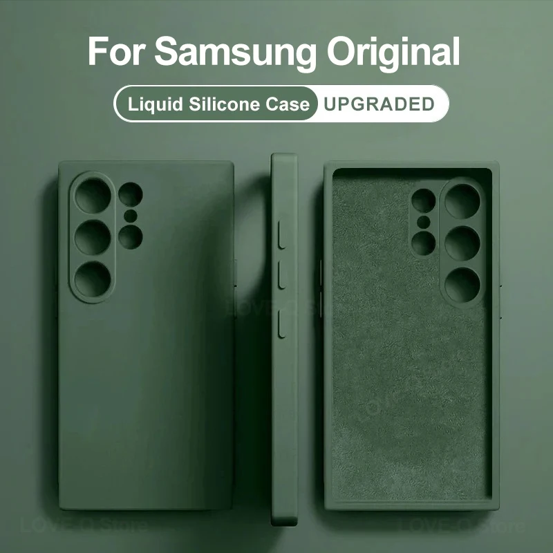 S24 S23 ultra prípadom vylepšené originálne kvapalné silikónové puzdro pre Samsung Galaxy S24 S23 S22 Ultra plus S24ultra Pase Soft Cover