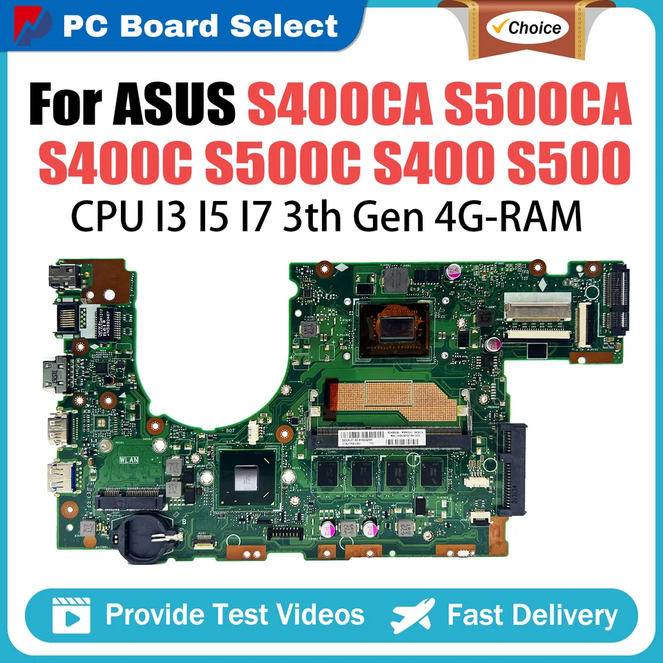 S400CA Mainboard pre základnú dosku ASUS S500CA S400C S500C S400 S500 s CPU I3 I5 I7 3th Gen 4 GB RAM Plne testovaná