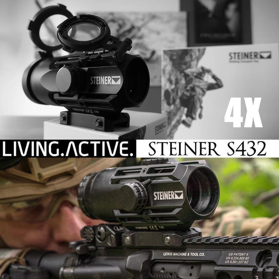 S432 4x zväčšovací rozsah, ultra-čistý, krátky pohľad odolný voči šoku, vhodný na taktické lovy, CQB