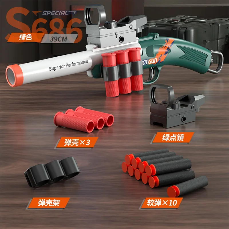 S686 Spray Shell Soft Gulet Gun je možné vystreliť hračkou Gun Boy Brokgun Model manuálne naložené vianočné narodeniny darček 2025