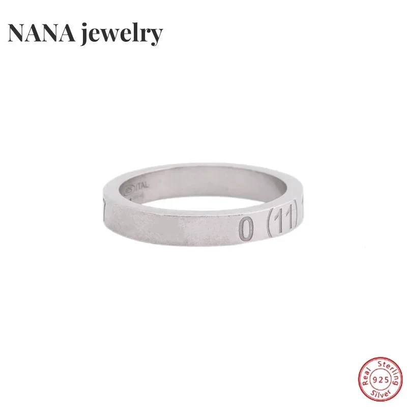 S925 Pure Silver Digital Ring v digitálnom štýle, jednoduchý prsteň, unisexový štýl pre páry