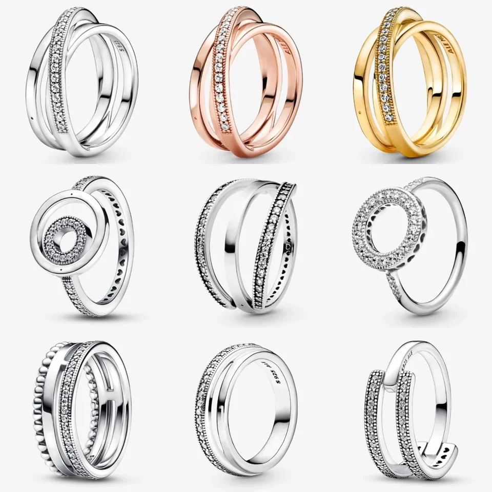 S925 Sterling Silver Classic Signature Design Ring Originálny módny podpis Dámsky prsteň vhodný pre bankety a večierky