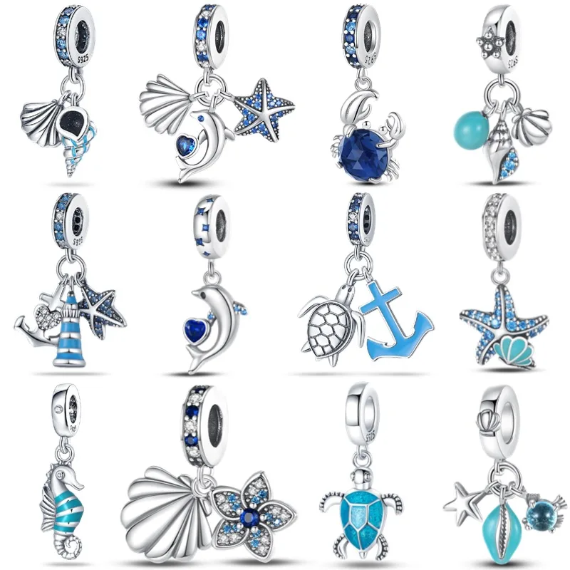 S925 Sterling Silver DIY Charm Ocean Series Phell Charm pre Pandora Originálny náramok pre ženy darček k narodeninám Barketa darček