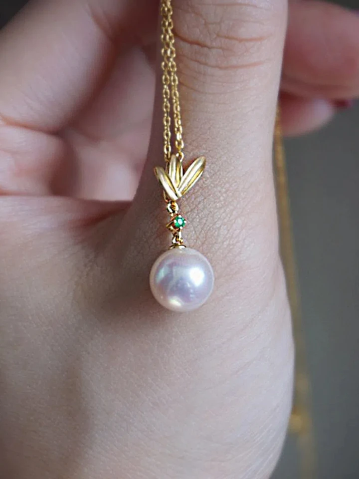 S925 Sterling Silver Dámsky náhrdelník Pearl Leaf Leaf Náhrdelník francúzske šperky pre ženy denne nosiť darčeky sviatočného večierka