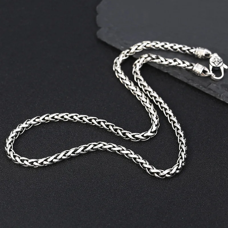 S925 Sterling Silver Retro osobnosť Všetci zápas MM konope lano vajra šesť slov mantra pánskeho náhrdelníka