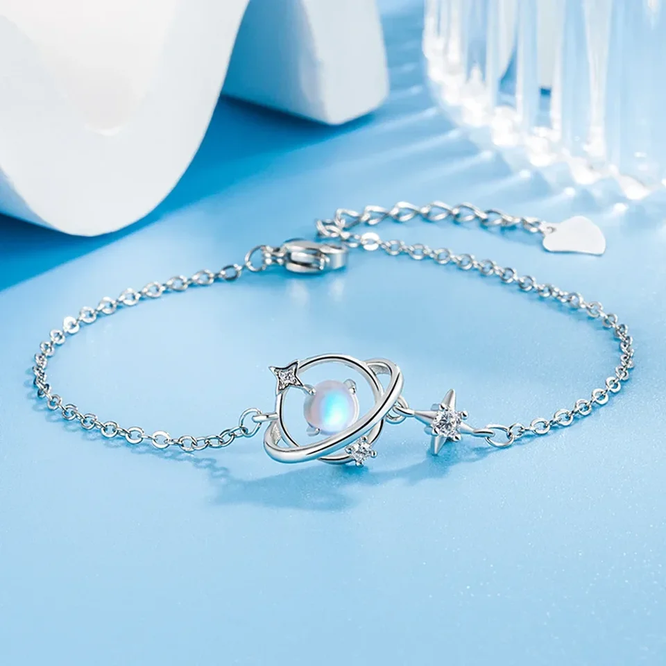 S925 Sterling Silver Shiny Star Crystal Dámske dámske náramky Vintage luxusné šperky doplnky šperky