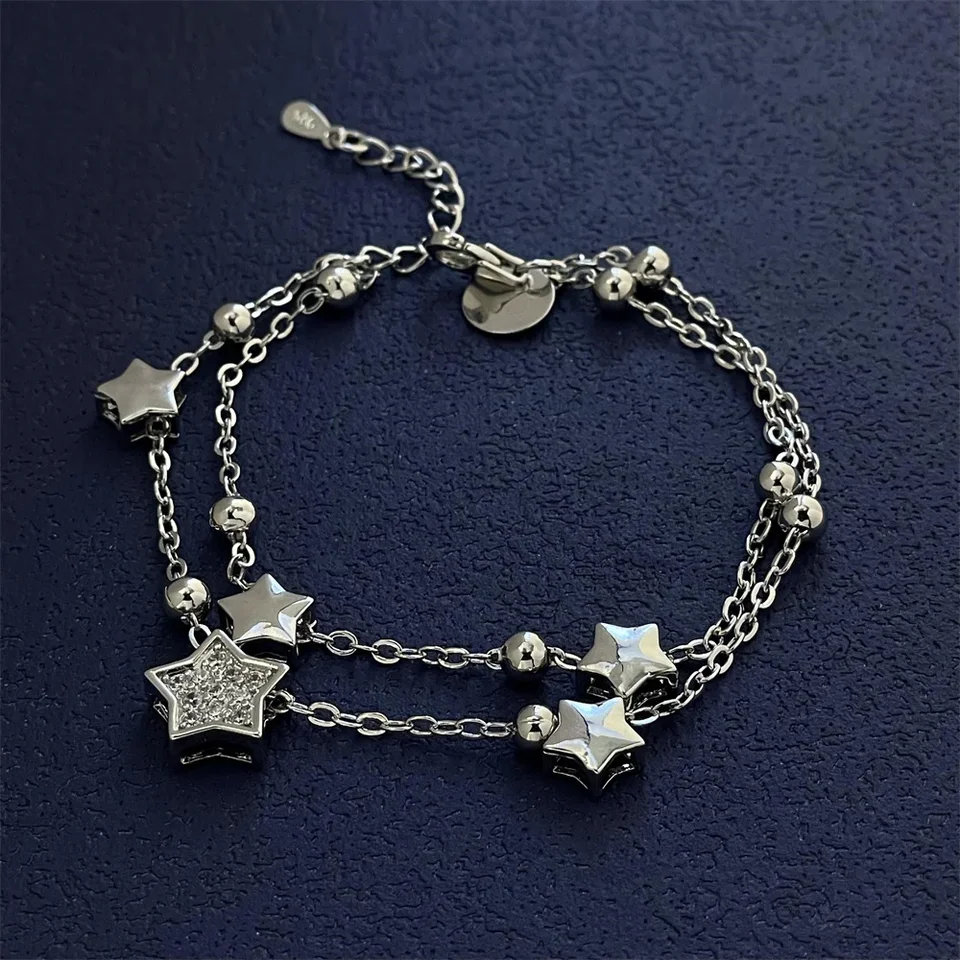 S925 Sterling strieborný náramok Vynikajúci hviezda Shoot Shooting Star Hviezda Ženy módne svadobné večere darčekové šperky