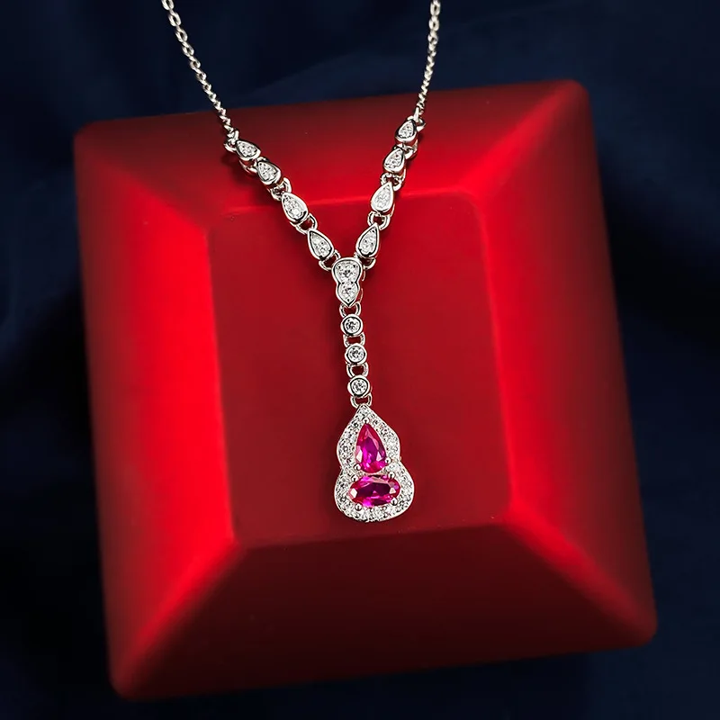 S925 Strieborný náhrdelník holubica krvi červené krupičné náhrdelník Gemstone šperky náhrdelník šperky