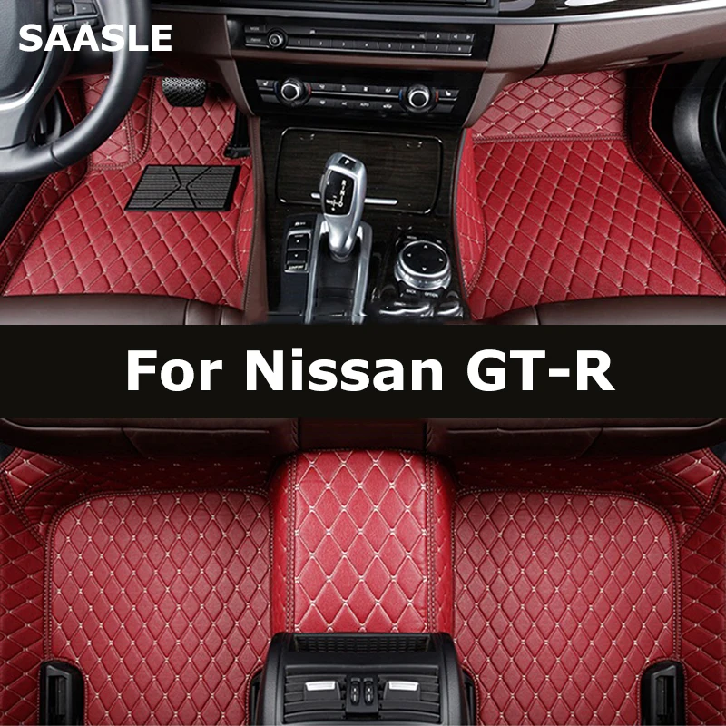 SaaSle Custom Car podlahové rohože pre Nissan GT-R R35 GTR Auto Carpets Foot Coche Accessorie