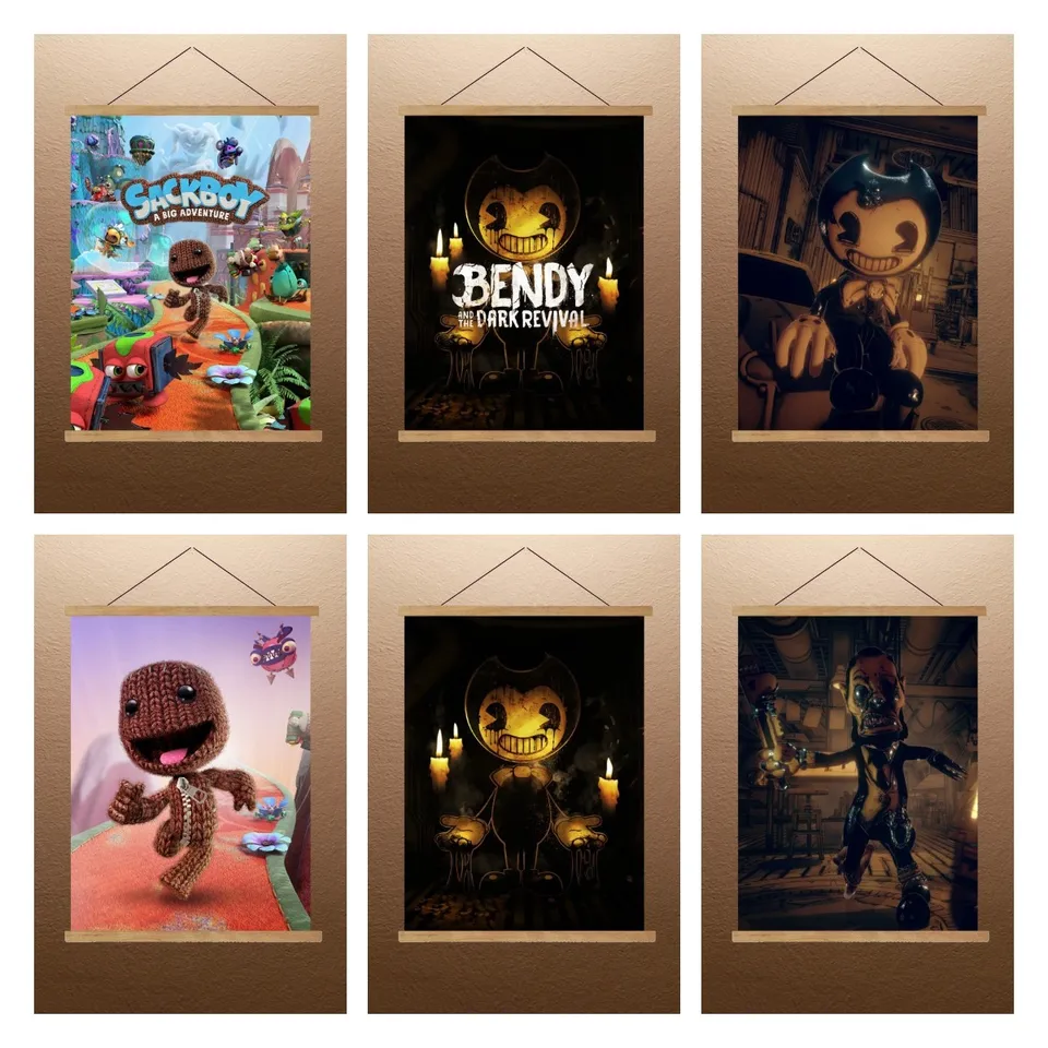 Sackboy Plagát Bendy a The Dark Revival Video Game Plagát anime plagát plagát Live Room Wall Decor Decor Magnet zavesenie maľba