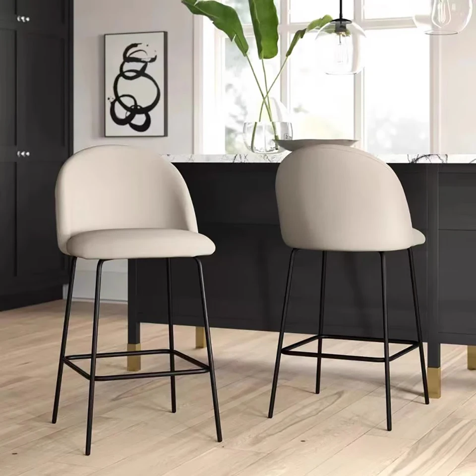 Sada 2 moderných barových stoličiek Nordická obývacia izba Luxusné pohodlné barové stoličky Trendy kuchyňa Taburetes Altos Cocina Domáci nábytok