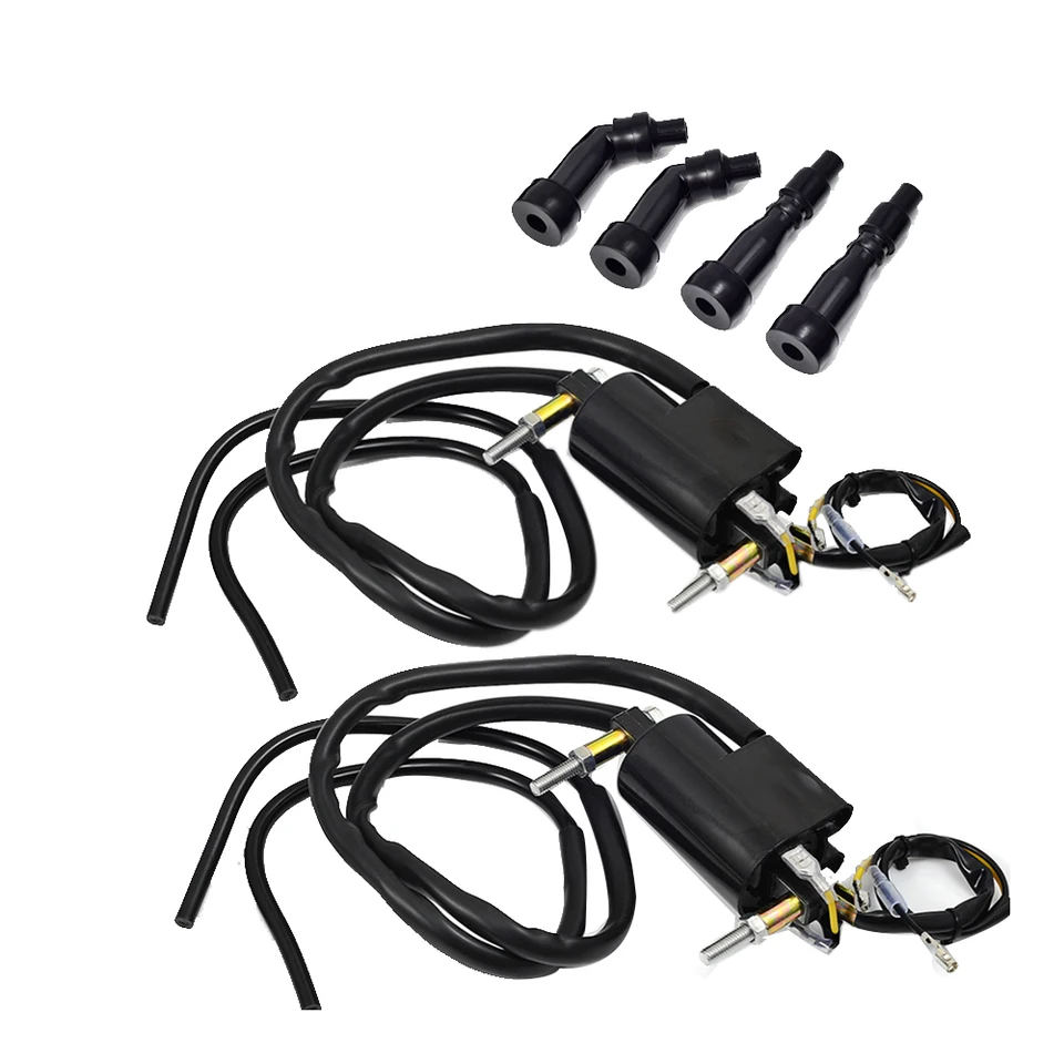 Sada 2 zapaľovacích cievok a čiapok pre Suzuki GS550 GS650 GS750 850 1000 1100 Kawasaki KZ400 650 750 900 1000