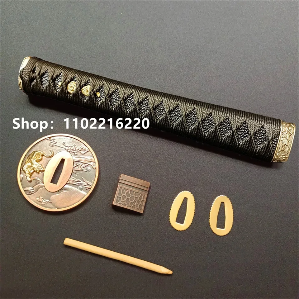 Sada 26 cm rukoväť Tsuka zliatiny Handguard Tsuba Guard Fuchi Kashira Menuki Habaki Seppa pre japonské vybavenie katany samuraj