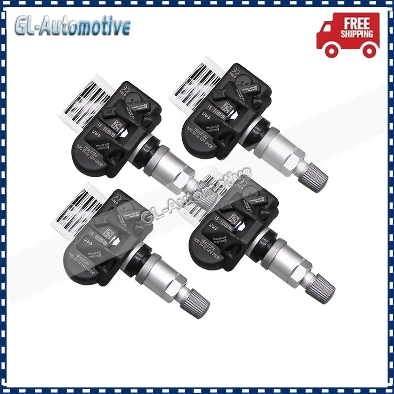 Sada (4) TPMS A0009057205 Senzor tlaku v pneumatikách pre BMW Mercedes-Benz W177 W247 W206 C118 C257 W213 C238 H247 V295 H247 433 MHz