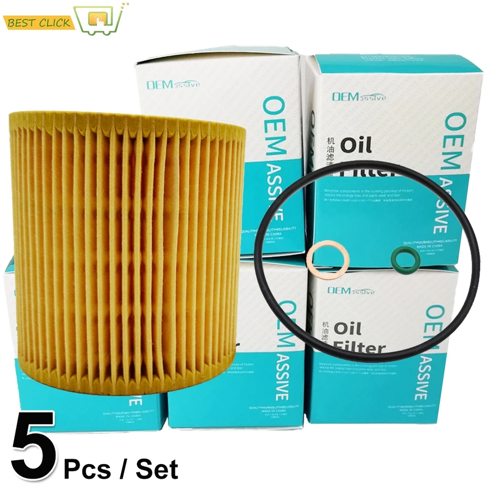 Sada (5) 11427541827 olejový filter pre BMW x1 x3 x4 x5 x6 128i 335Xi 435i 535Xi 640i 740i M2 M235i M240i M3 M4 Z4 1142756327