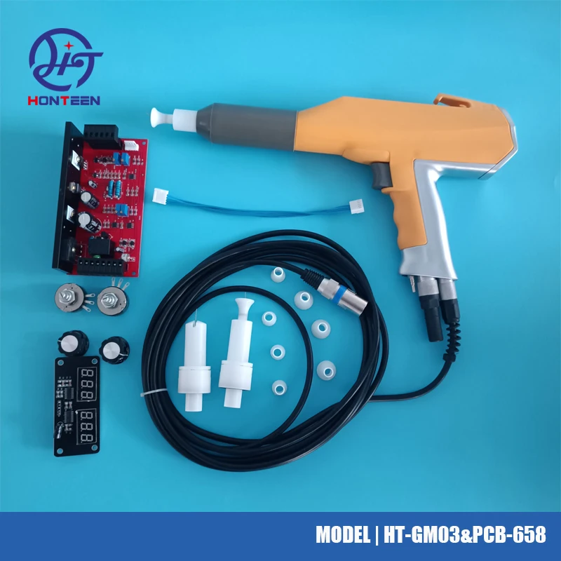 Sada celej práškovej striekacieho pištole vrátane súpravy GM03 Electrostatic Coating Gun a 658 Double Digital Display Display Circuit doska